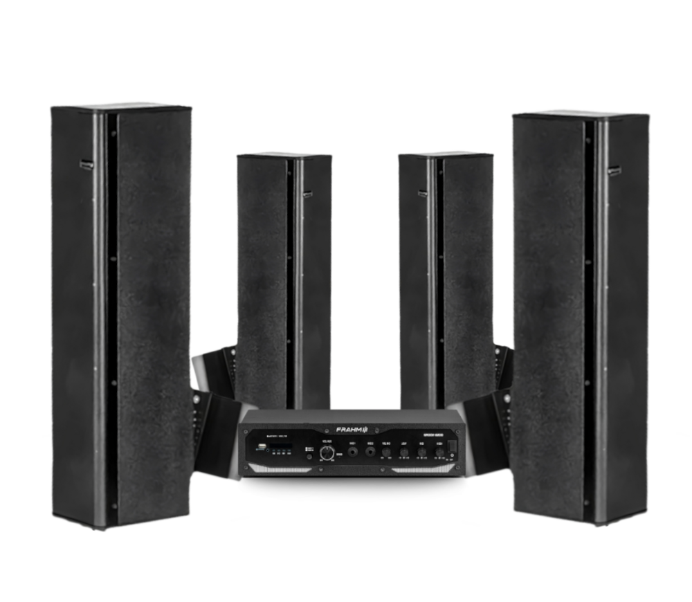 TUC-KITSA4 - Kit de Sonorização com 04 Alto-falantes de 120W Tipo Pedestal