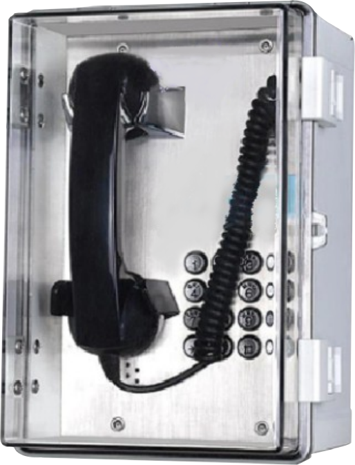 Telefone Robusto Externo Caixa abs com Porta